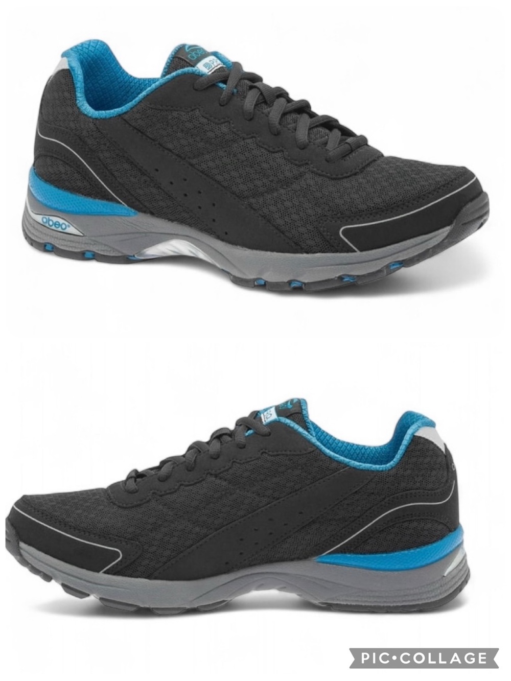Abeo Pro Petra Black Lace Up Mesh Lightweight Lowtop Sneakers 9.5
